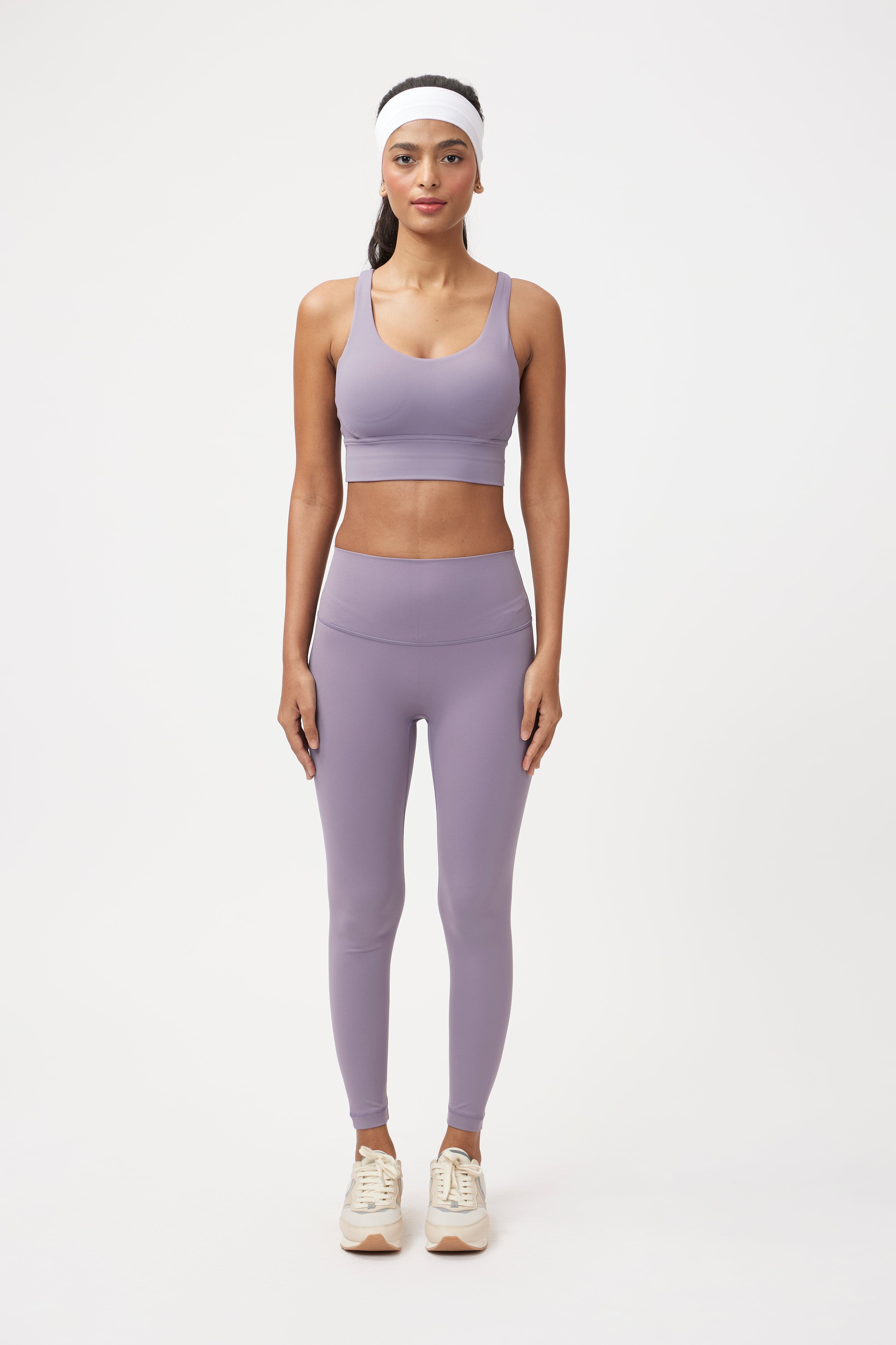 Mauve Cross Back Sports Bra